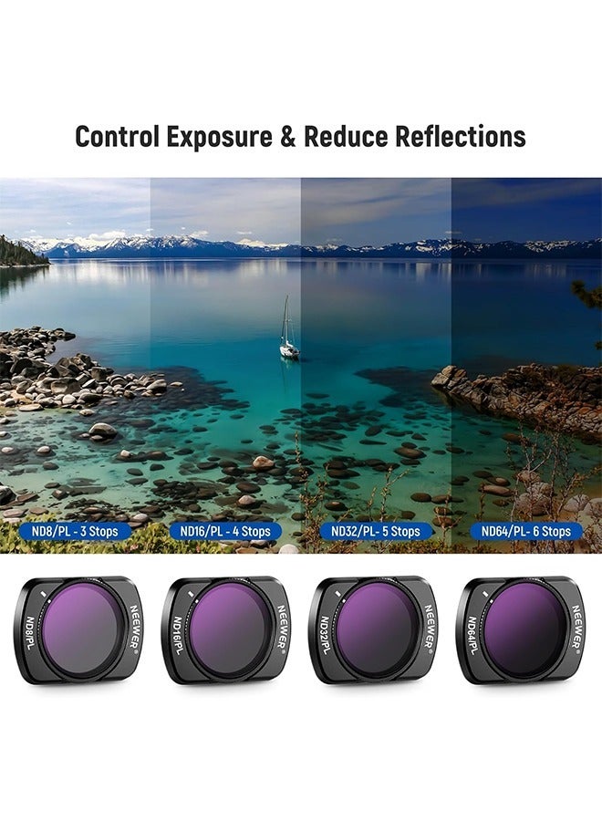 NEEWER Magnetic ND & CPL & Effect Filter Set for DJI OSMO Pocket 3, 14 Pack HD CPL ND8 ND16 ND32 ND64 ND128 ND256 ND1000 ND8/PL ND16/PL ND32/PL ND64/PL Light Pollution Reduction, Black Diffusion 1/4 - Image 4