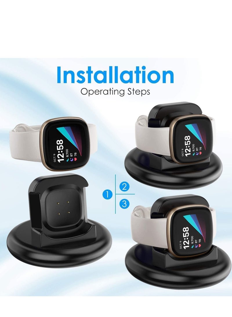 Y&D Charger Compatible with Fitbit Sense/Fitbit Versa 3 Charging Dock, Anti-Slip Replacement Cable Stand Station 100cm Cord Accessories Cradle Base Holder for Sense/Versa Smartwatch  - Image 4