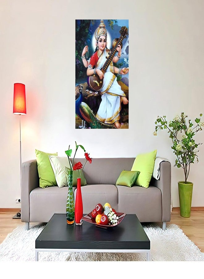 wallpics Goddess Maa Saraswati Religious Waterproof Vinyl Sticker Poster (12x18 Inches, Can1919-1), Multicolour, 30 cm x 45 cm x 0.01 cm - Image 2