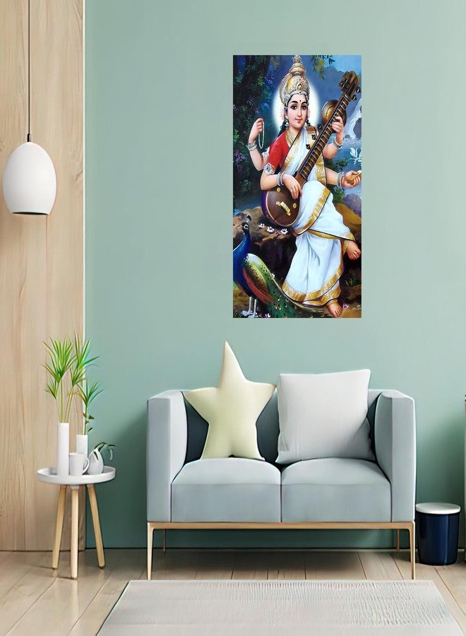 wallpics Goddess Maa Saraswati Religious Waterproof Vinyl Sticker Poster (12x18 Inches, Can1919-1), Multicolour, 30 cm x 45 cm x 0.01 cm - Image 3