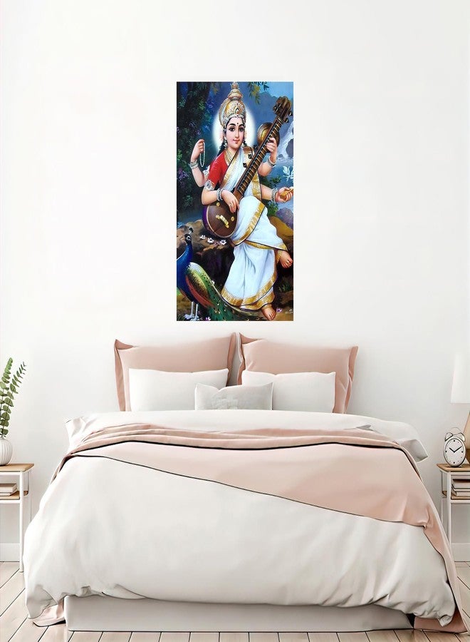 wallpics Goddess Maa Saraswati Religious Waterproof Vinyl Sticker Poster (12x18 Inches, Can1919-1), Multicolour, 30 cm x 45 cm x 0.01 cm - Image 4