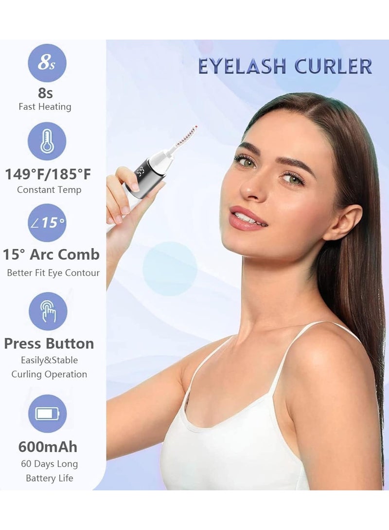 Excefore Heated Eyelash Curler, Electric Eyelash Curler, USB Rechargeable Lash Curler, Anti-Burn Quick Heating Natural Curl Eyelash Curlers for 24H Long Lasting - Image 2