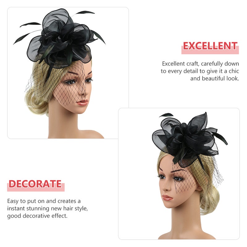 Fascinator Hat Flower Fascinator Headband Tea Party Hat Prom Banquet Headpiece - Image 5