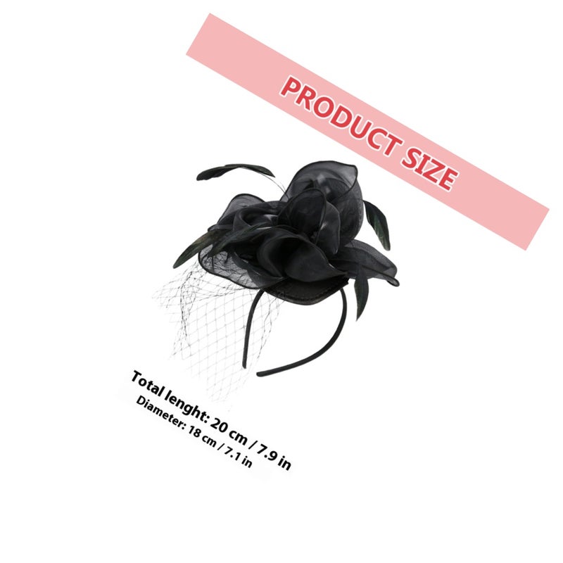 Fascinator Hat Flower Fascinator Headband Tea Party Hat Prom Banquet Headpiece - Image 2