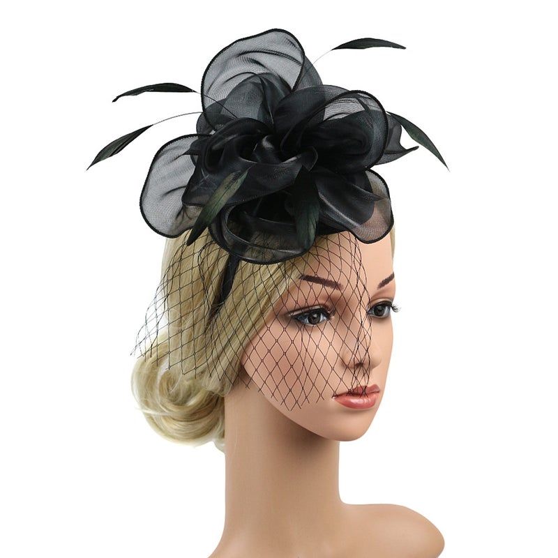 Fascinator Hat Flower Fascinator Headband Tea Party Hat Prom Banquet Headpiece - Image 1