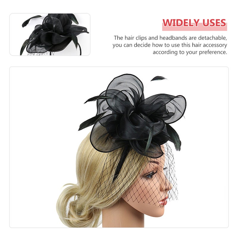 Fascinator Hat Flower Fascinator Headband Tea Party Hat Prom Banquet Headpiece - Image 4
