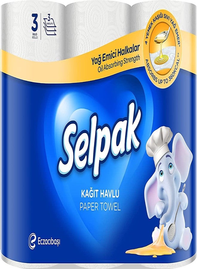 Selpak Calorie Absorber Kitchen Towel Paper Tissue - 6 Rolls (Pack of 2, 3 Rolls Each) - Image 2