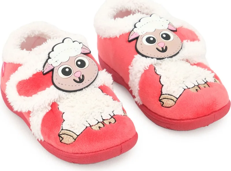 Gezer Bebe Girl's Winter Velcro Adjustable Daily School Nursery Slippers Shoes