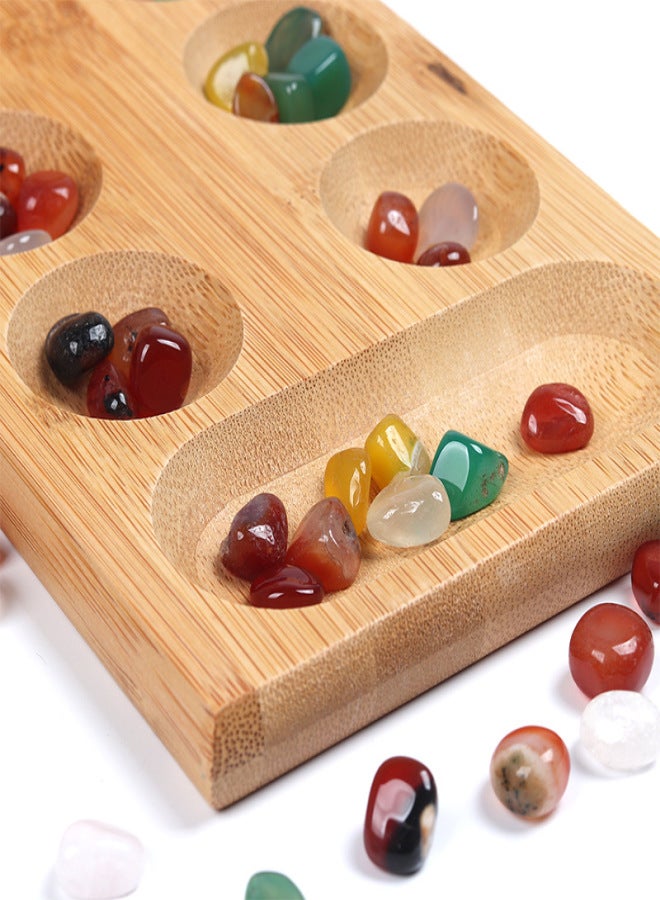 Mancala Nanzhu Gem Chess Boys Girls Adults Children Particle Return Toys African Chess Thinking(Beech Foldable Gem Chess) - Image 3