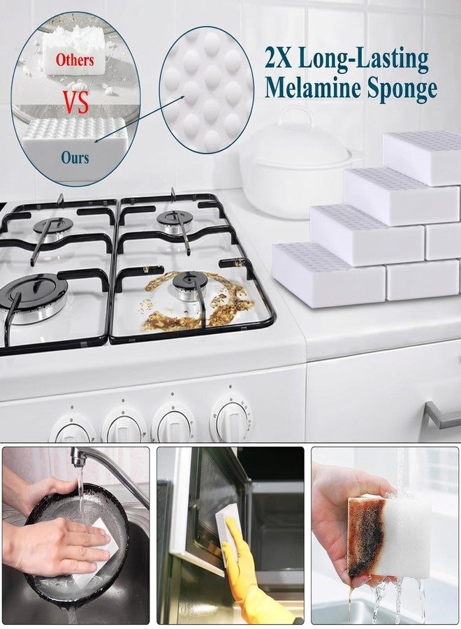 Orrda Magic Sponges Cleaning Eraser | 4Psc Density Stronger Melamine Sponge Foam Pads | Multi-Functional Household Cleaner Dish Sponge, Cleaning Supplies for Kitchen, Floor, Sink,Wall Cleaner - Image 5