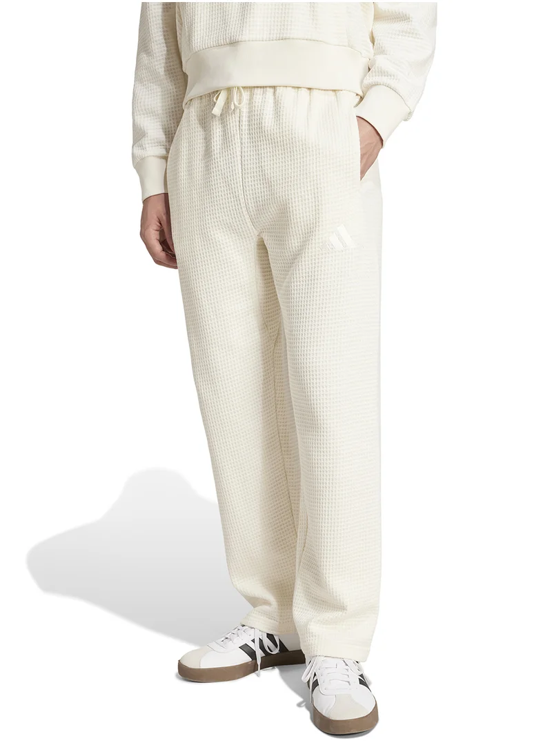 اديداس All Szn Waffle Knitted Open Hem Joggers