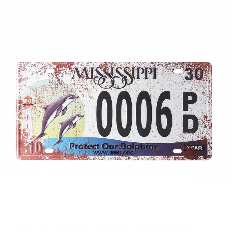 Eazywagon Mississippi 0006 PD Multipurpose Metal Signs - License Wall Plate, Decorative Car Tag - Ideal for Cafe, Restaurant, Shop, Home, Hotel, Club, Office, Living Area - Image 1