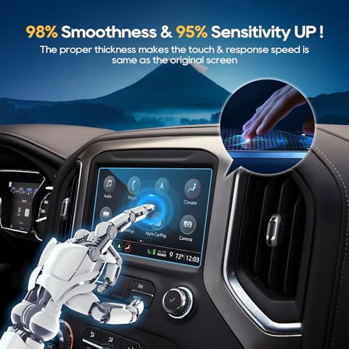 LFOTPP Fits for 2019 2020 2021 2022 GMC Sierra 1500 8 Inch IntelliLink Car Navigation Screen Protector, 2022 GMC Terrain AT4 Tempered Glass Center Touch Screen Protector Anti Scratch High Clarity - Image 5
