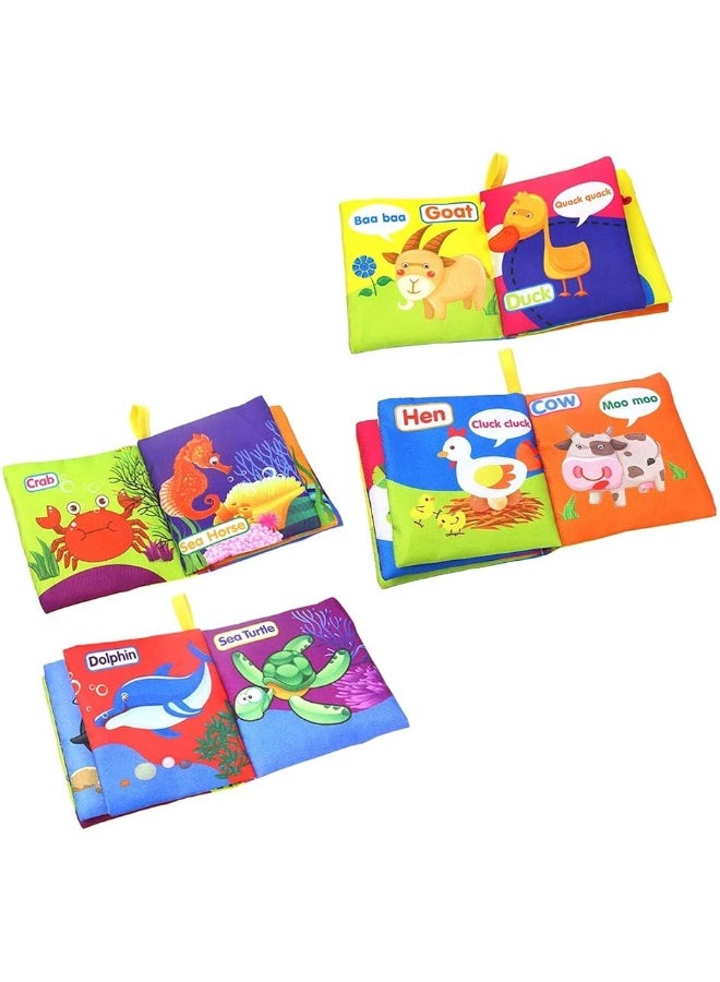 Coolplay Babys First NonToxic Soft Cloth Book Set Crinkle Books Friction with Rustling Sound  Pack of 8 - Image 1