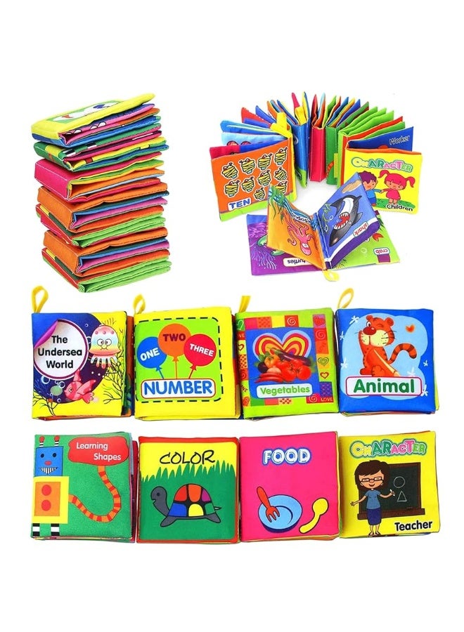 Coolplay Babys First NonToxic Soft Cloth Book Set Crinkle Books Friction with Rustling Sound  Pack of 8 - Image 2