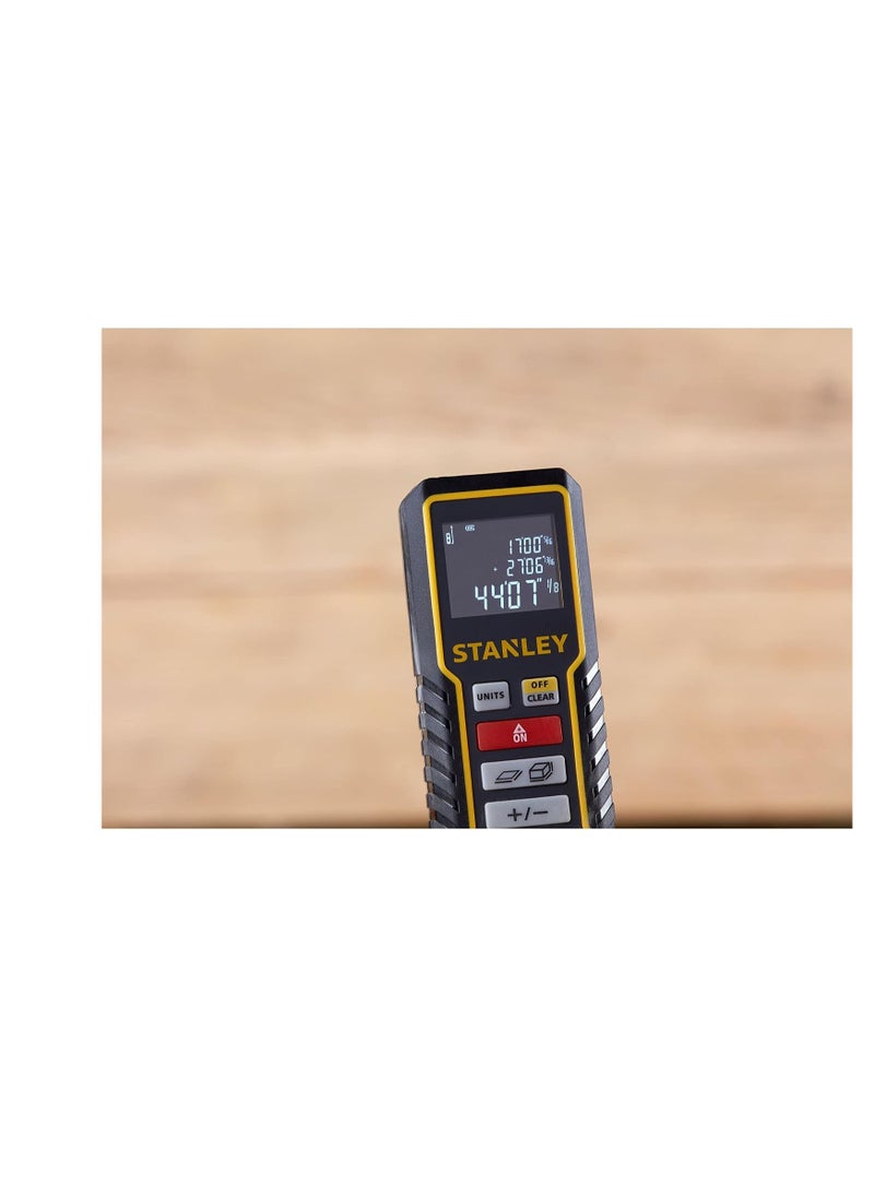 Stanley 30M True Laser Distance Measure One Touch Operation Distance Area Volume  - Image 3