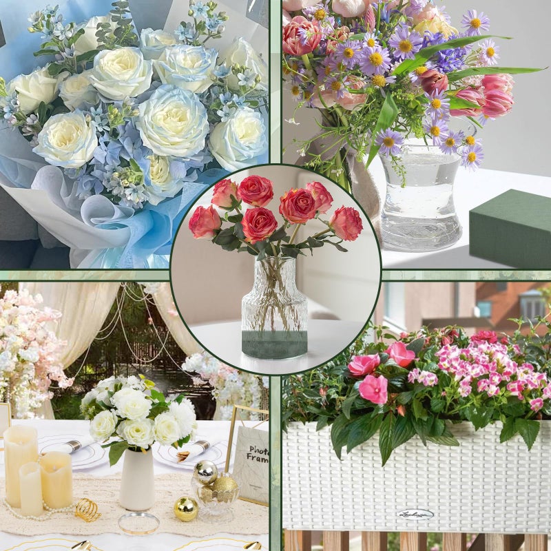 GNRZZT 30 PCS Floral Foam Blocks, 5.5"L x 3.1"W x 1.7"H Green Dry & Wet Flower Foam for Fresh and Artificial Flowers, Plant Foam for Wedding, Birthdays, Pary, Home Decorations - Image 5