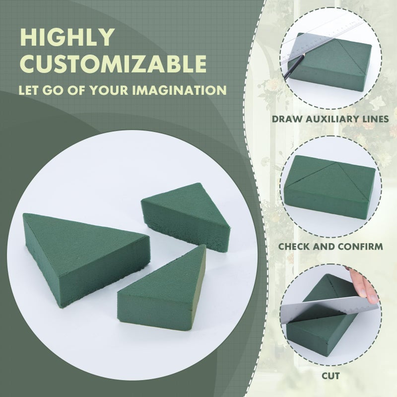 GNRZZT 30 PCS Floral Foam Blocks, 5.5"L x 3.1"W x 1.7"H Green Dry & Wet Flower Foam for Fresh and Artificial Flowers, Plant Foam for Wedding, Birthdays, Pary, Home Decorations - Image 3