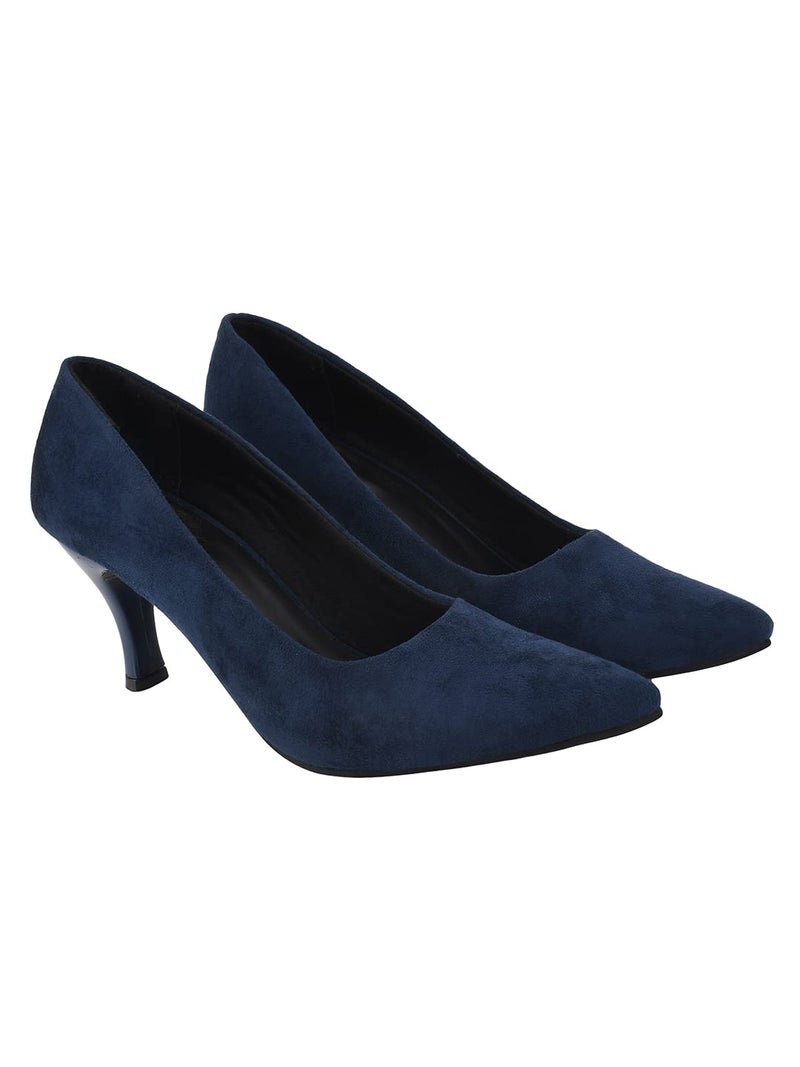 Shoetopia Women's Block Heel Pumps Blue /EU41 / UK8 - Image 1