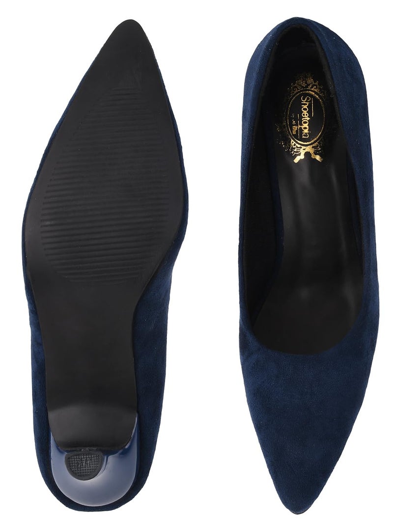 Shoetopia Women's Block Heel Pumps Blue /EU41 / UK8 - Image 5