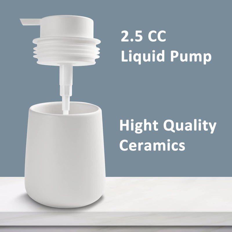 TOOZFO Soap Dispenser Ceramic with Easy-to-Press Pump Hand Lotion Liquid Dispenser for Shampoo Bathroom Kitchen 12 oz White - Image 5