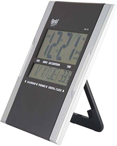 Ajanta Quartz Abstract Plastic Rectangle Digital Alarm Wall Clock ODC 120 (22.5 cm x 25.5 cm x 2.5 cm, Black) - Image 2