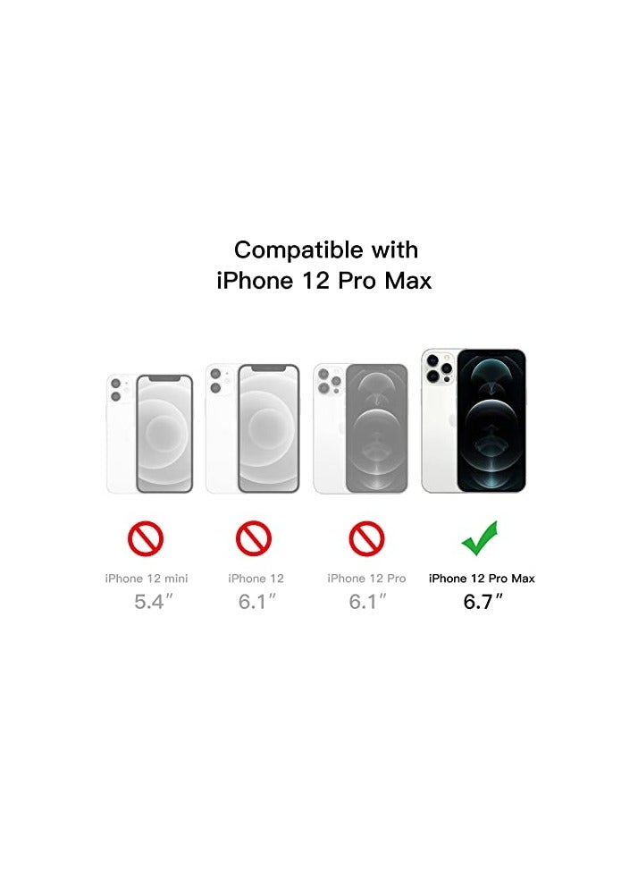 جي تيك حافظة JETech لهاتف iPhone 12 Pro Max مقاس 6.7 بوصة مع حامل، تدعم الشحن اللاسلكي، غطاء هاتف نحيف مقاوم للصدمات، مسند معدني ثلاثي الاتجاهات (شفاف) - Image 2