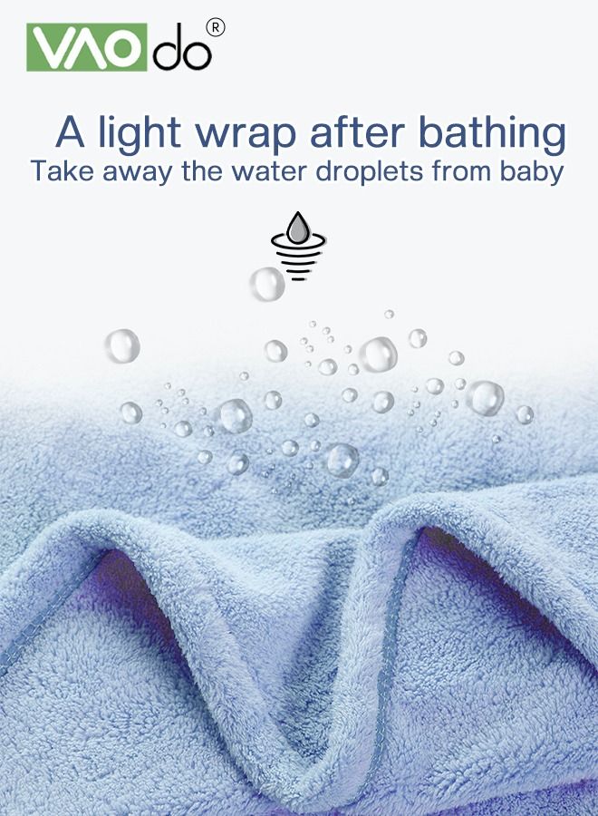 فاو دو الطفل الاطفال منشفة حمام سميكة المرجان الصوف سريع ماصة البشكير عباءة يمكن ارتداؤها في جميع الفصول مناسبة للشاطئ السباحة الاستحمام 88 * 150 سم ± 2 سم الأزرق - Image 4