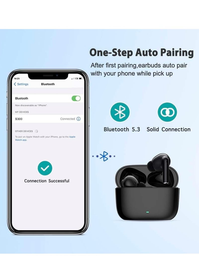 Generic - Wireless Earphones Bluetooth 5.3 Earbuds TWS in-Ear Headphones  IPX5 Waterproof for Sports  Compatible with iOS  Android and Windows Black - Image 1