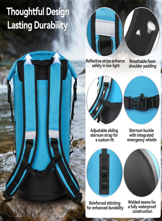 MARCHWAY Floating Roll Top Dry Bag, Flexible Lightweight TPU Waterproof Backpack 20L/30L/40L with Padded Straps for Boating, Kayaking, Swimming, Hiking, Beach (Blue, 30L) - Image 5