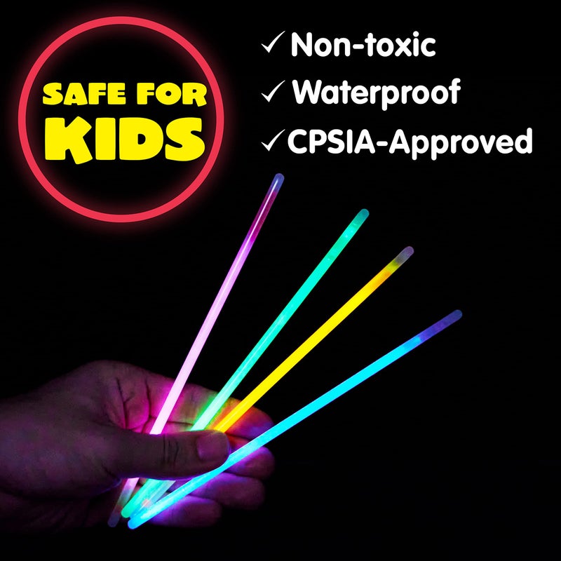 JOYIN 600 Pcs 8" Glow sticks Bulk Party Favors Pack, Neon Glow in the Dark Party Supplies, Light Up Necklaces and Bracelets with Connectors, Christmas, Halloween, Football, Birthday Decorations - Image 5