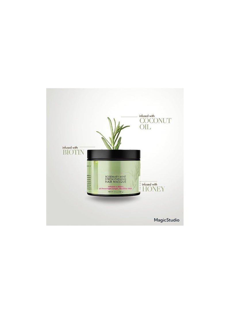Generic Organics Rosemary Mint Strengthening Hair Masque, Essential Oil and Biotin Deep Treatment, Miracle Repair for Dry, Damaged, Frizzy Hair and Paraben Free, For daily hair care and scalp treatments - Image 4
