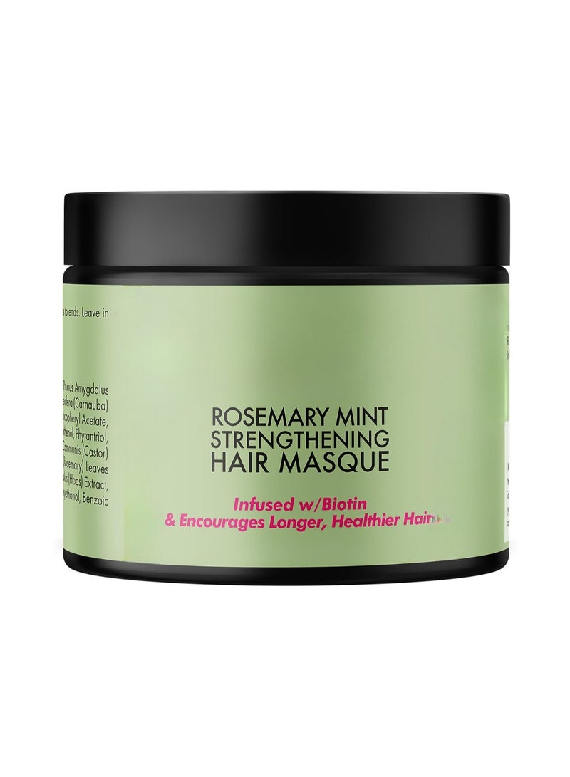 Generic Organics Rosemary Mint Strengthening Hair Masque, Essential Oil and Biotin Deep Treatment, Miracle Repair for Dry, Damaged, Frizzy Hair and Paraben Free, For daily hair care and scalp treatments - Image 1