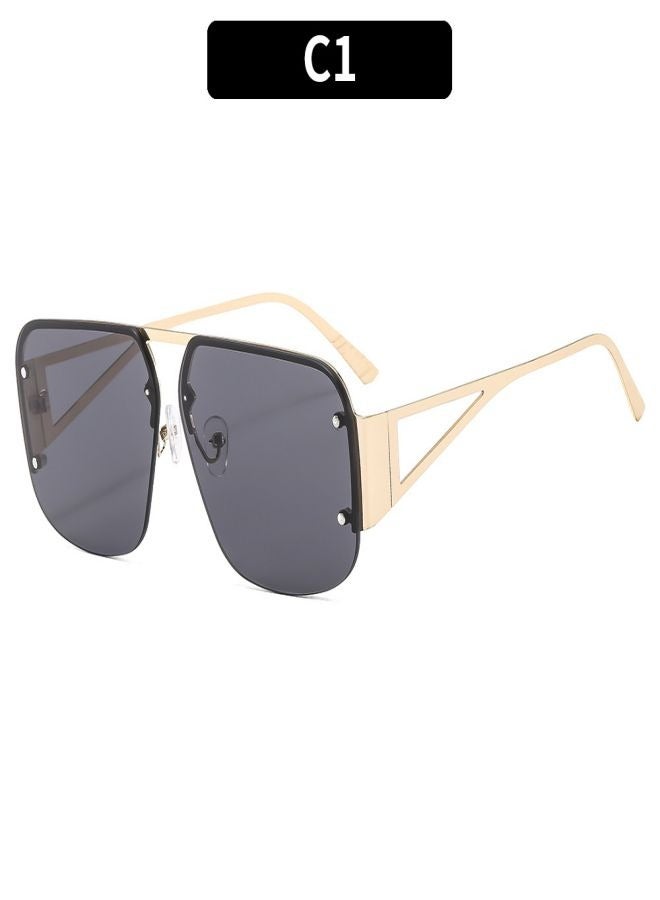 أحدث النظارات الشمسية المعدنية نصف الحافة - Image 1