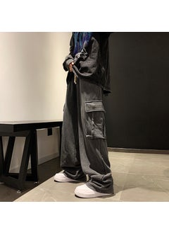 Trendy Brand Mens Jeans Loose Fit Casual Pants Spring Autumn Season Straight Leg Pants Footwear For Men Black