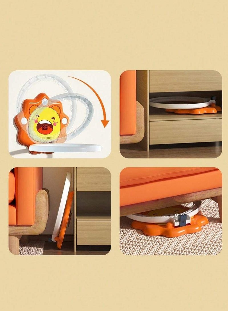 طقم كرة السلة للأطفال - لعبة رياضية مثبتة على الحائط بتصميم حيوانات كرتونية للعب الداخلي والخارجي - ارتفاع قابل للتعديل للمرح النشيط - مثالي لتعزيز النشاط البدني وتطوير المهارات للأطفال من عمر 3 سنوات فما فوق - Image 4