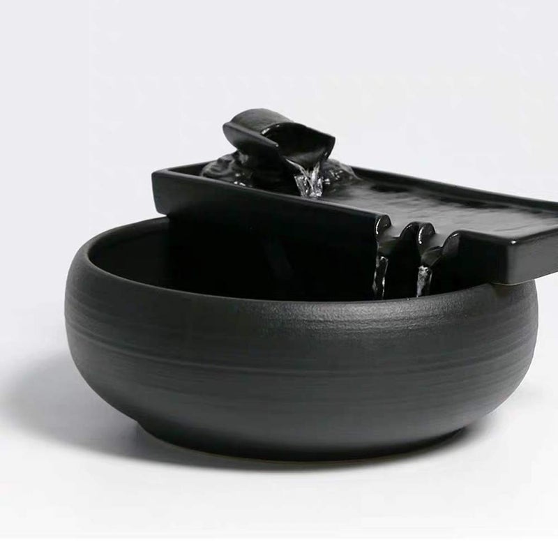 Andady Ceramic Tabletop Fountain for Indoor and Outdoor Table Desk Office Patio Ceramic Fountain 