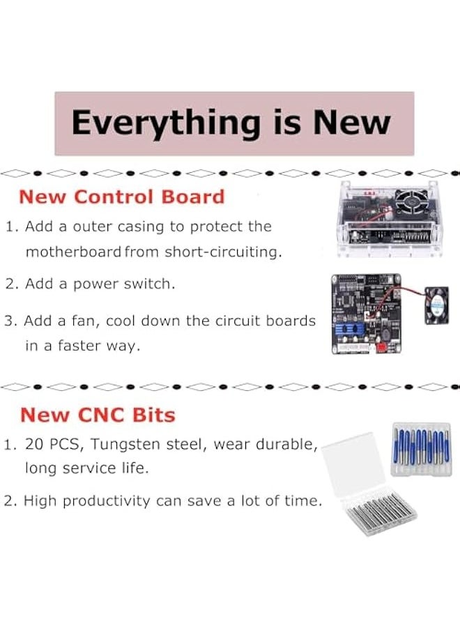 Generic - Upgraded CNC 3018 Pro M CNC Machine, 3 Axis CNC Engraving Machine Wood Router Kit GRBL Control DIY Plastic Acrylic PCB PVC Carving Milling Machine with Offline Controller - Image 1