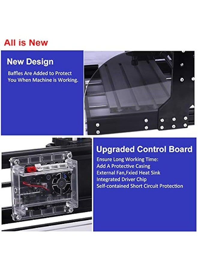 Generic - Upgraded CNC 3018 Pro M CNC Machine, 3 Axis CNC Engraving Machine Wood Router Kit GRBL Control DIY Plastic Acrylic PCB PVC Carving Milling Machine with Offline Controller - Image 1