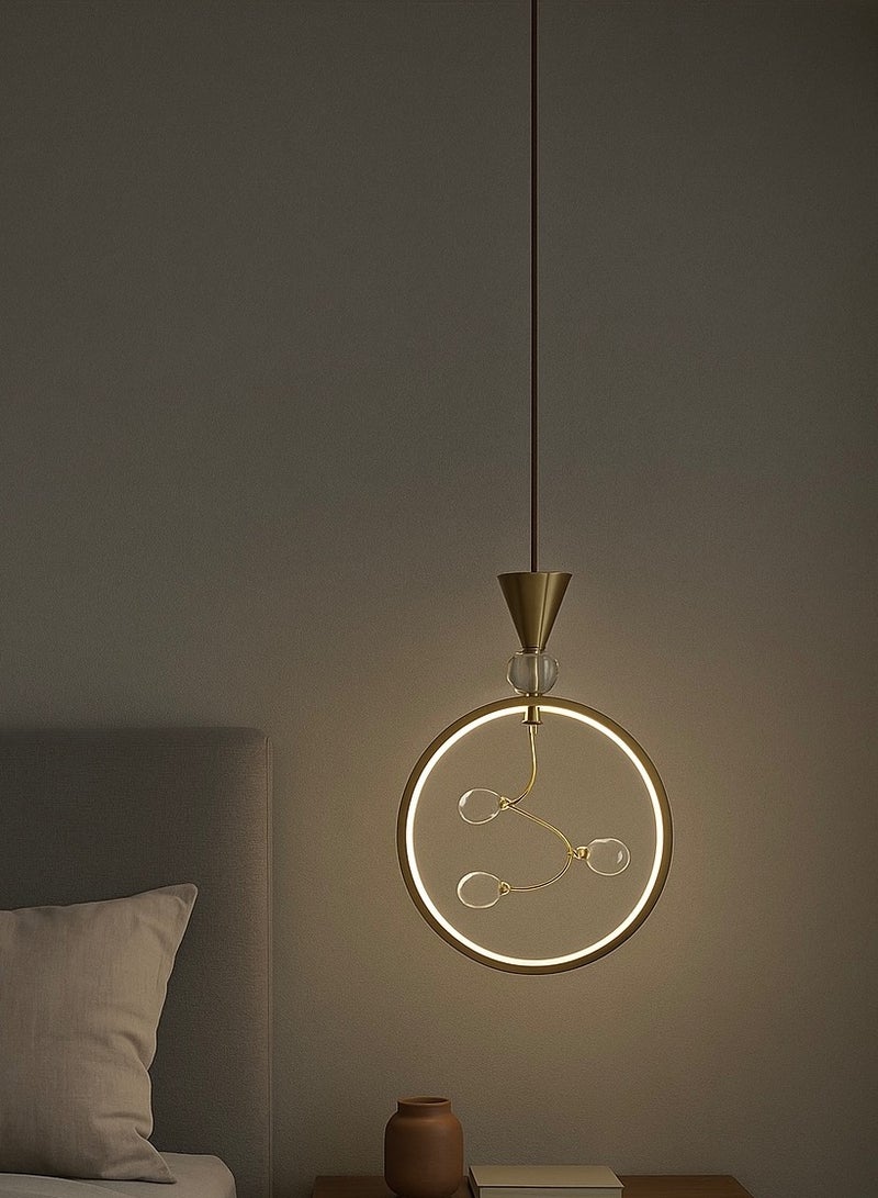 ثريا علاقي سقف دائري ليد ذهبي مودرن بثلاث اضاءات - Image 2