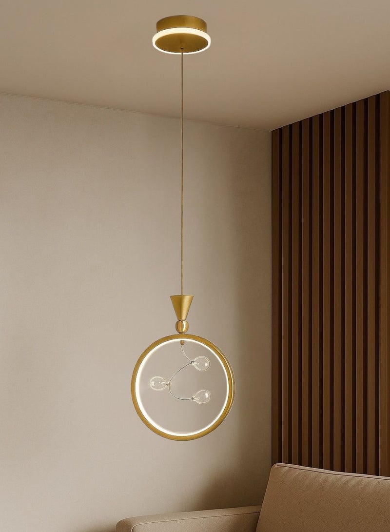 ثريا علاقي سقف دائري ليد ذهبي مودرن بثلاث اضاءات - Image 3