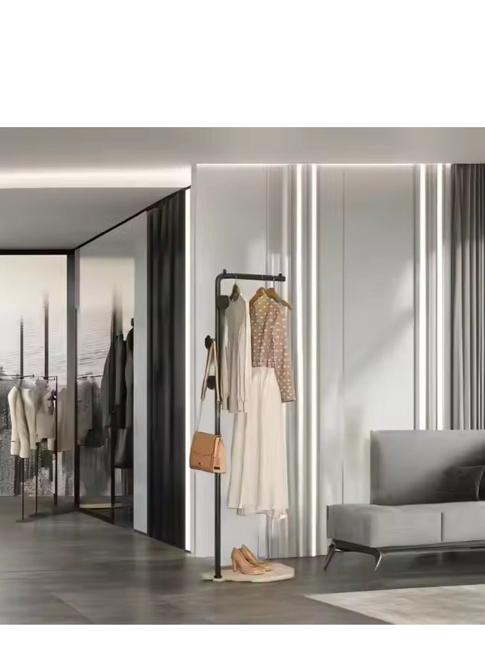 Y&D Metal Coat Rack Black Coat Rack Freestanding with 3 Hooks and Marble Base Floor-standing Coat Stand Floor Hanger 170CM  - Image 2