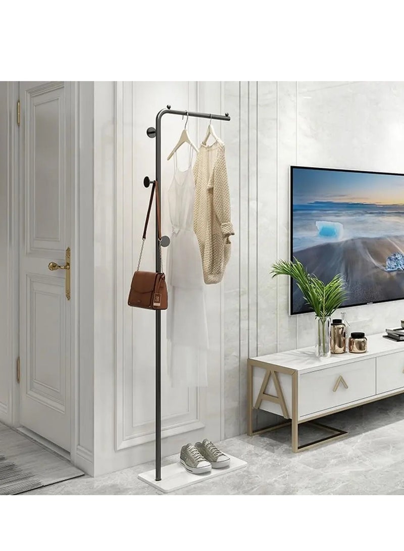 Y&D Metal Coat Rack Black Coat Rack Freestanding with 3 Hooks and Marble Base Floor-standing Coat Stand Floor Hanger 170CM  - Image 3