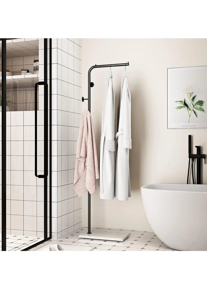 Y&D Metal Coat Rack Black Coat Rack Freestanding with 3 Hooks and Marble Base Floor-standing Coat Stand Floor Hanger 170CM  - Image 4
