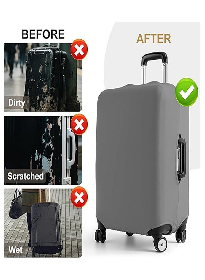 SIPURE Travel Luggage Cover Protector, Elastic Suitcase Cover Dustproof Luggage Cover Anti-Scratch Baggage Cover Travel Accessories, Grey (26-28 Inch) - Image 4
