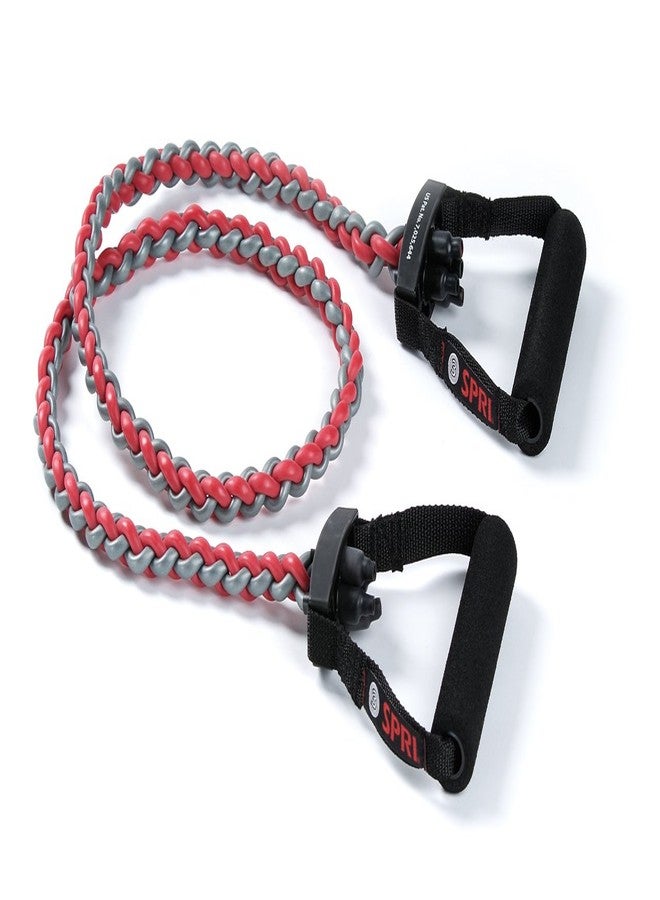 SPRI Braided Xertube Resistance Bands - Premium Exercise Band for Men & Women - Workout Equipment for Home Gym Fitness Training - Comfort Grip for Strength, Weights, and Resistance - Medium - Image 1