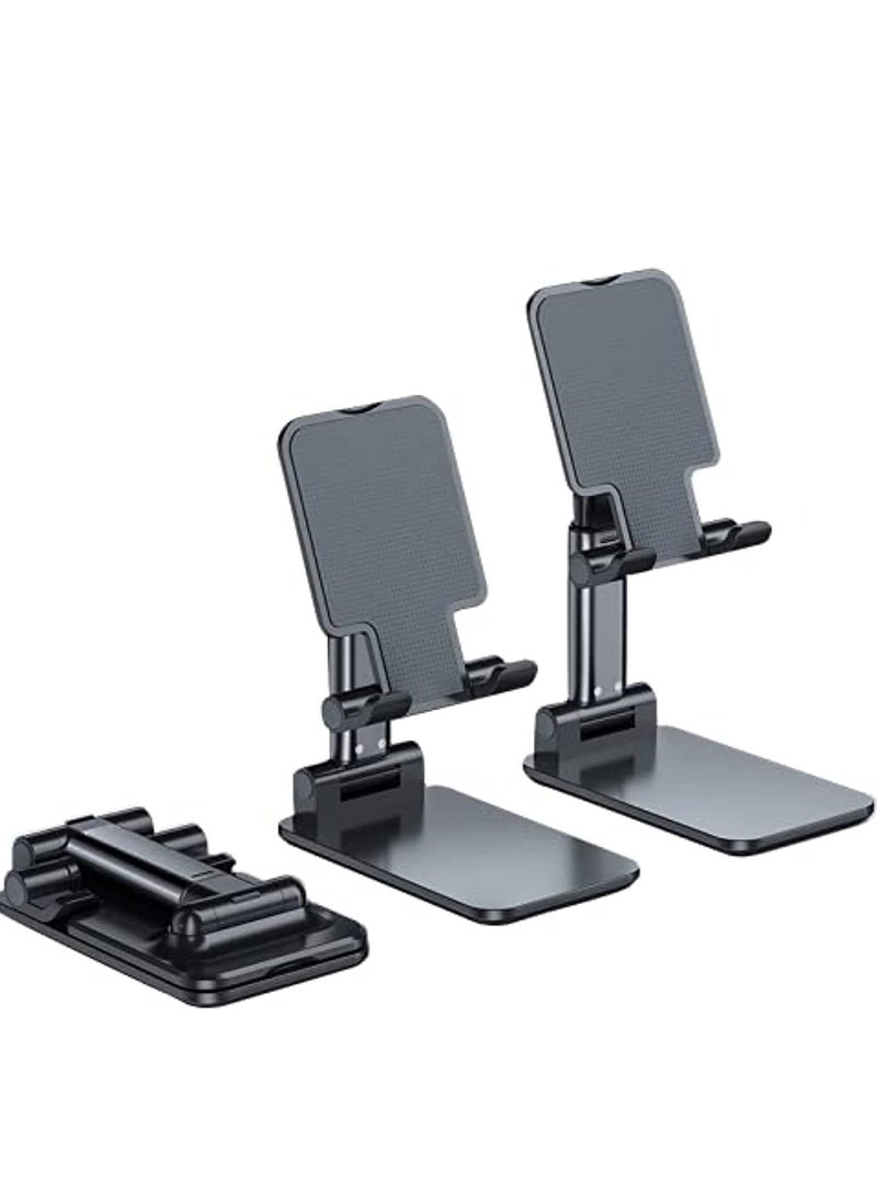 ELTRAZONE Adjustable Cell Phone Stand, Foldable Portable Phone Stand Phone Holder For Desk, Desktop Tablet Stand Compatible With Smartphone, Ipad, And Tablets Black, - Image 1