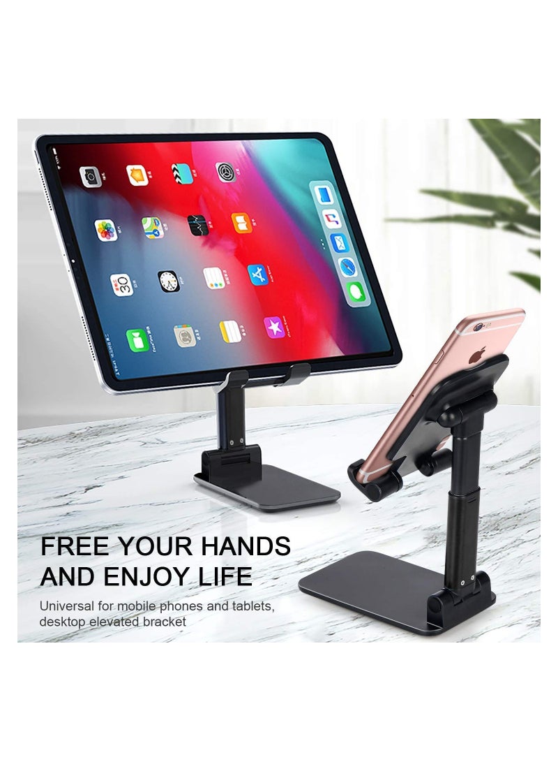 ELTRAZONE Adjustable Cell Phone Stand, Foldable Portable Phone Stand Phone Holder For Desk, Desktop Tablet Stand Compatible With Smartphone, Ipad, And Tablets Black, - Image 3