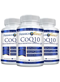 research verified Research Verified CoQ10-100% Pure Extra Strength 300mg CoQ10 - Improved Absorption and Bioavailability with Bioperine - Boost Antioxidant Levels, Improve Cardiovascular Health, 180 Vegan Capsules  - Image 1