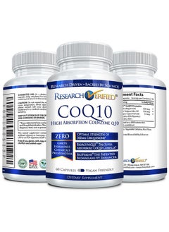 research verified Research Verified CoQ10-100% Pure Extra Strength 300mg CoQ10 - Improved Absorption and Bioavailability with Bioperine - Boost Antioxidant Levels, Improve Cardiovascular Health, 180 Vegan Capsules  - Image 2